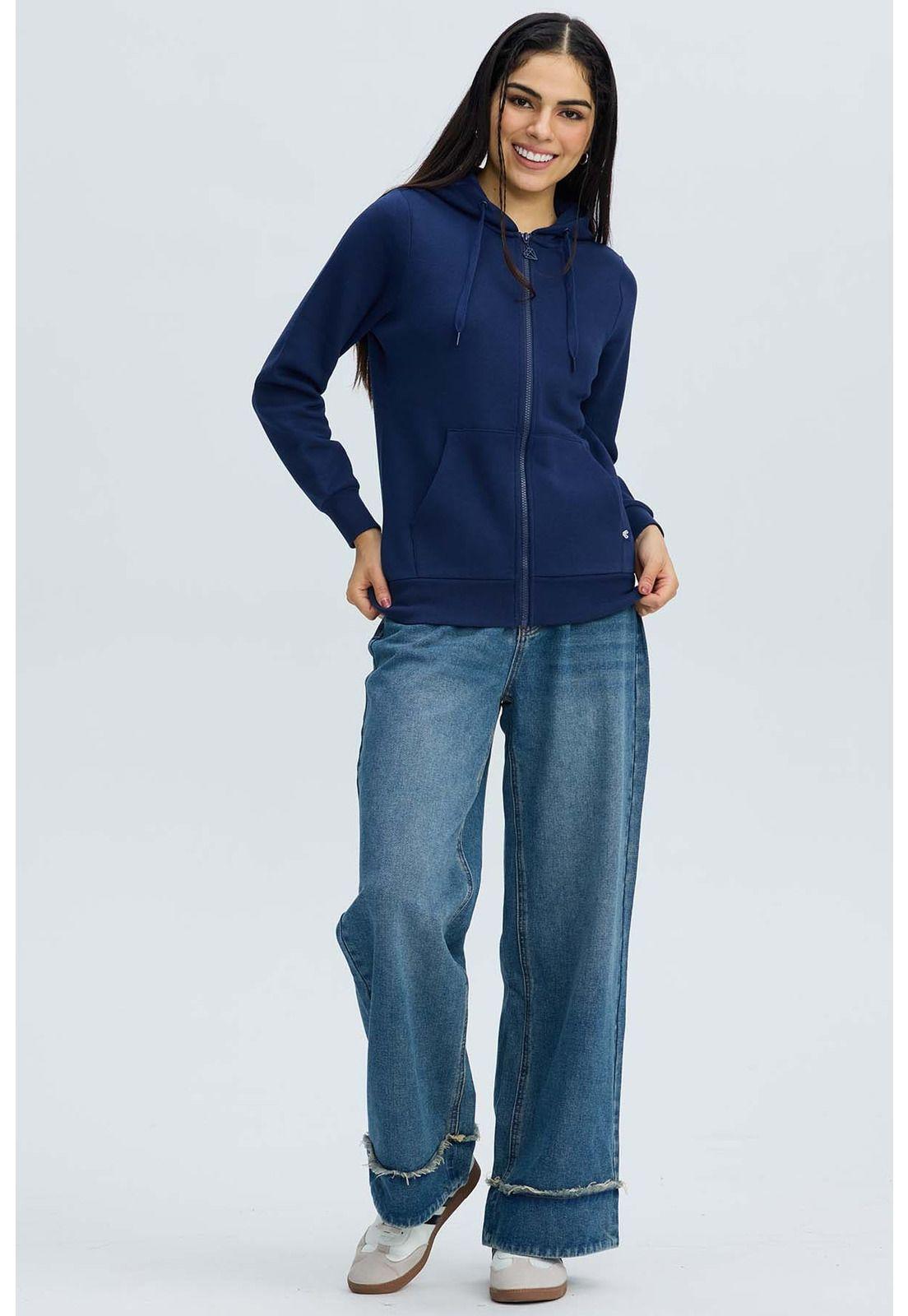 Polerón Mujer Hoodie Azul-3