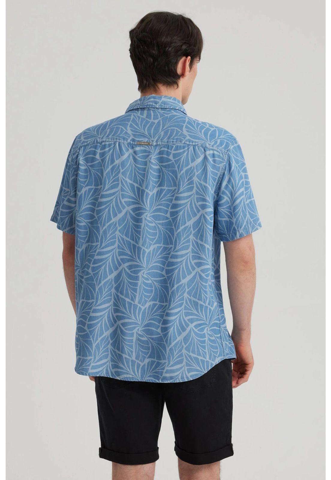 Camisa Hombre Print Azul Claro-2