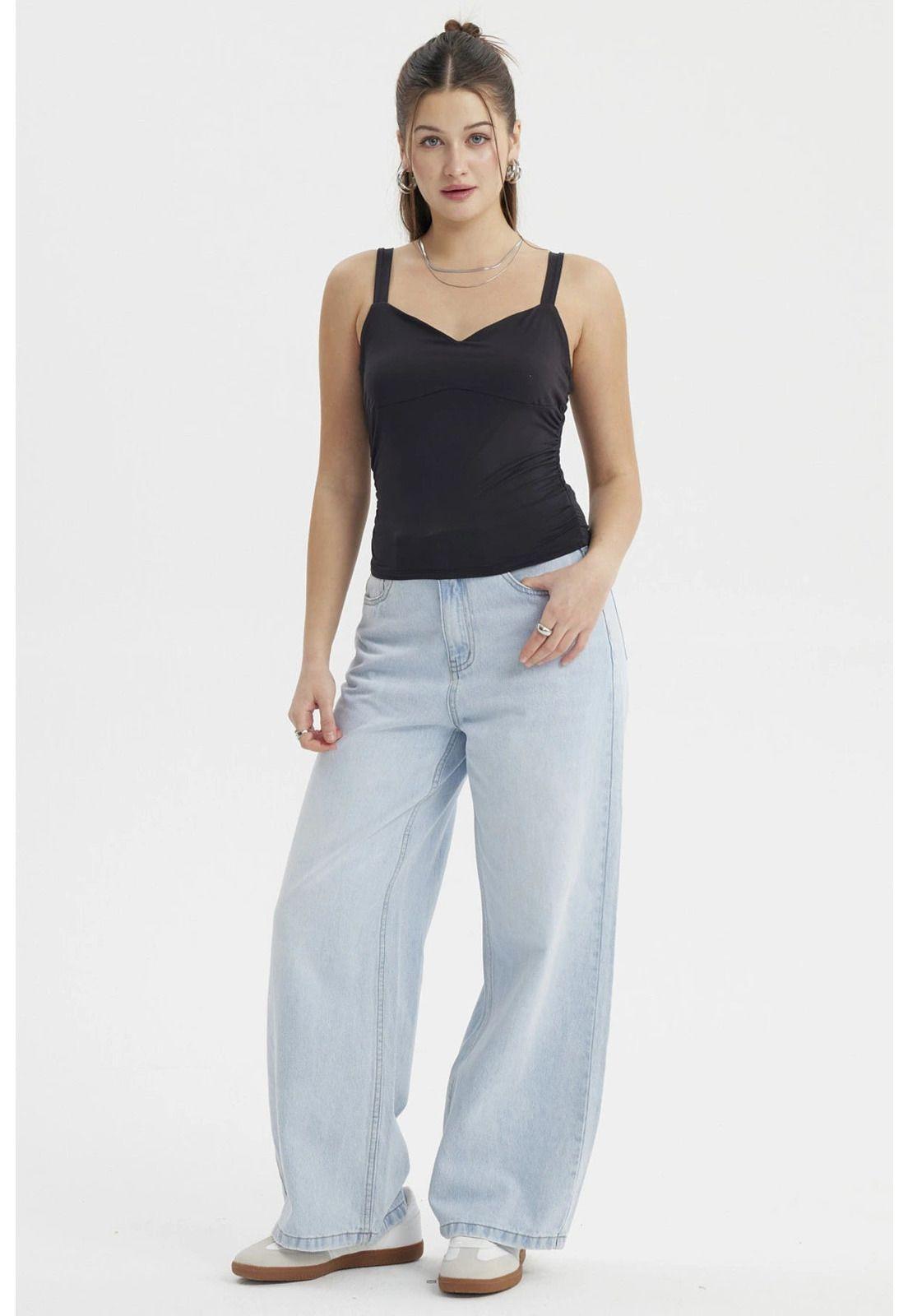 Polera Mujer Escote Cuadrado Negro- ll-3