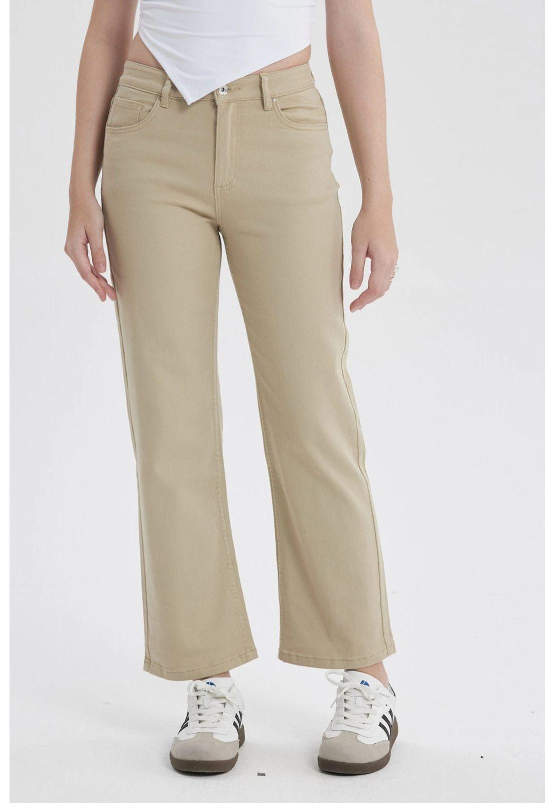 Jeans Mujer Calce Recto Kaki-0