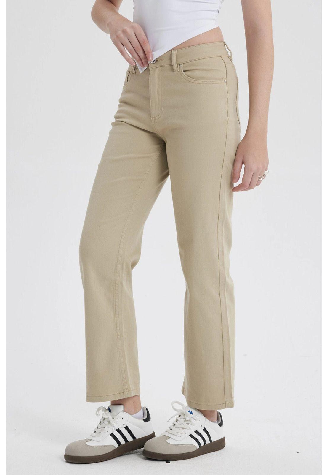 Jeans Mujer Calce Recto Kaki-2