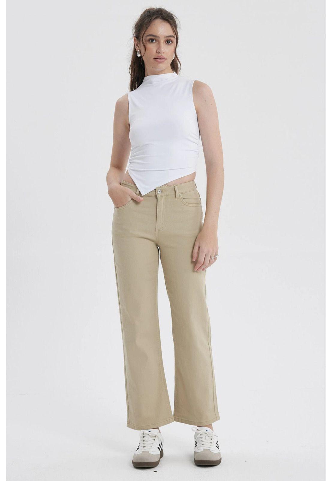 Jeans Mujer Calce Recto Kaki-3