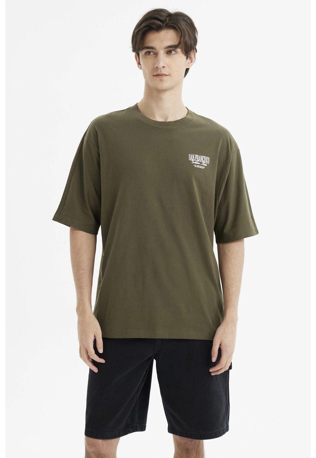 Polera Hombre Slim Verde Militar- ll-0