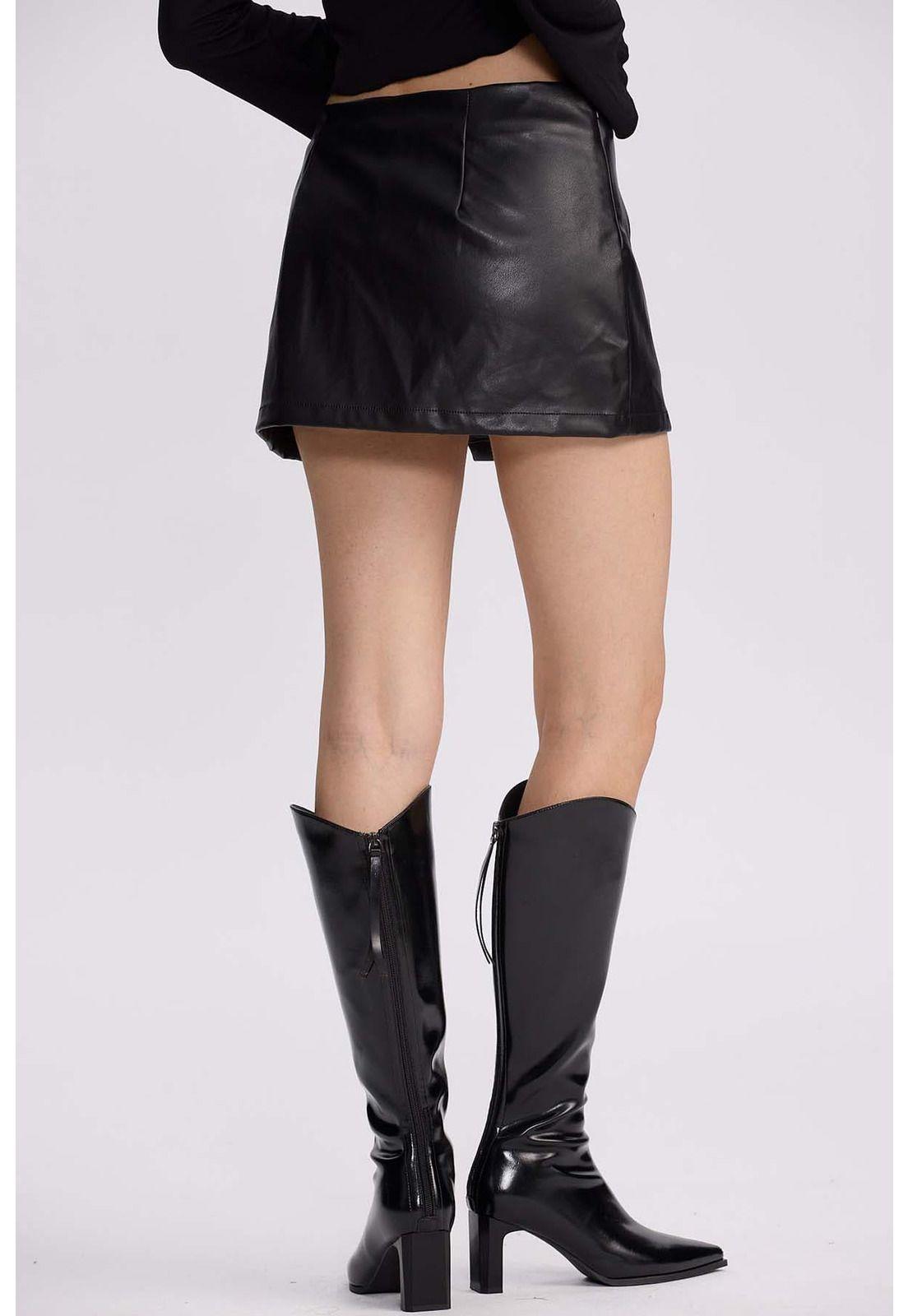 Falda Mujer Short Cinturón Negro-2