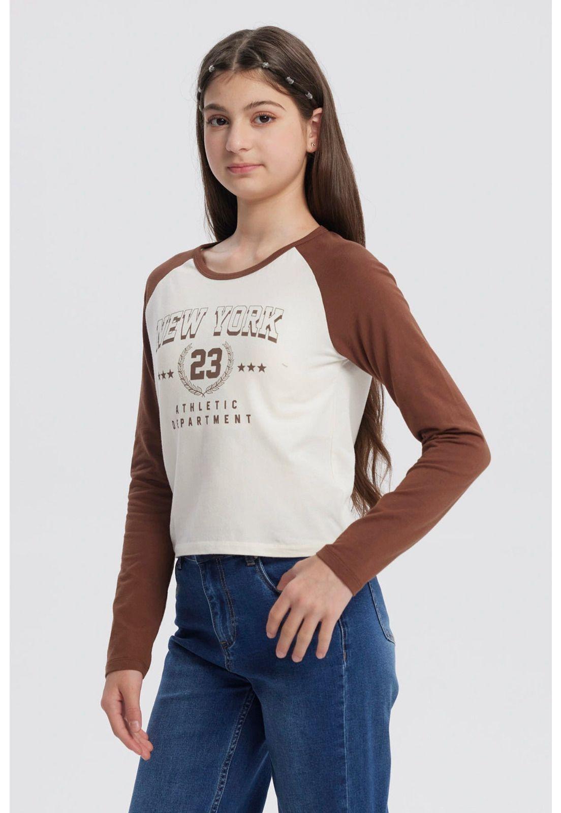 Polera Niña Cuello Redondo Crudo-1