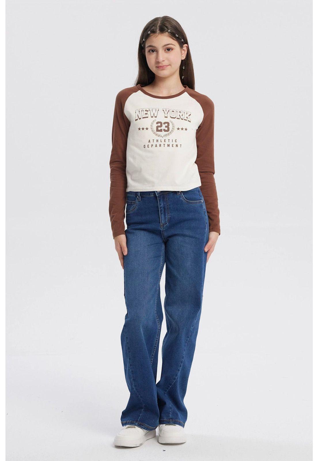 Polera Niña Cuello Redondo Crudo-3