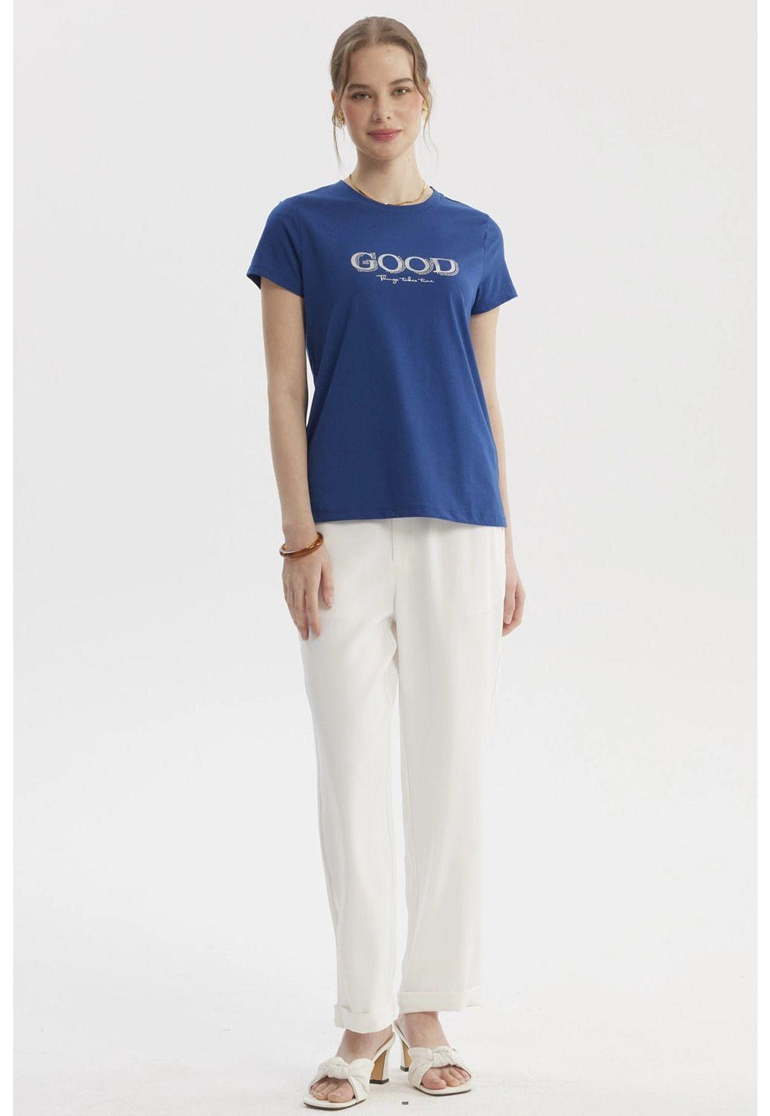 Polera Mujer Print Posicional Azul- ll-3