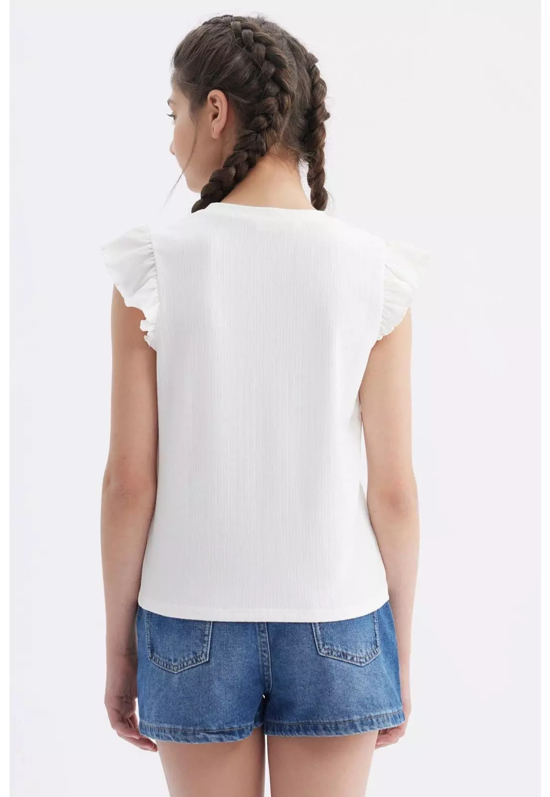 Polera Niña Rib Crudo-2