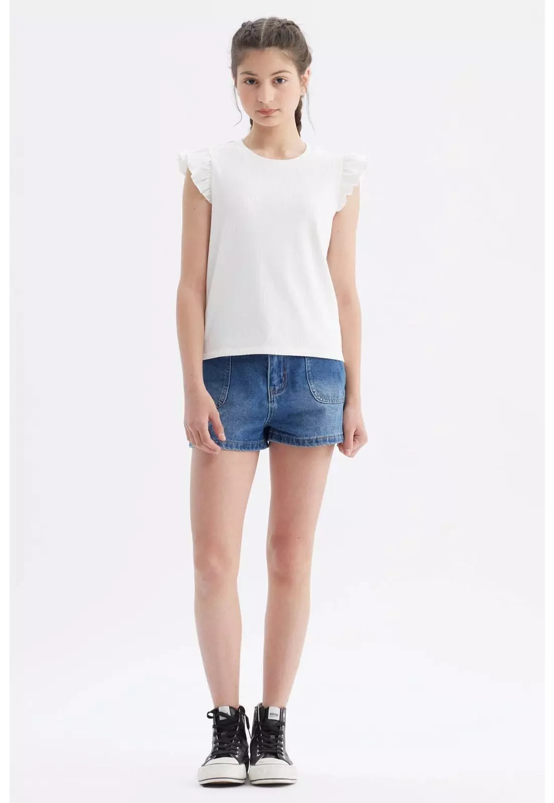 Polera Niña Rib Crudo-3