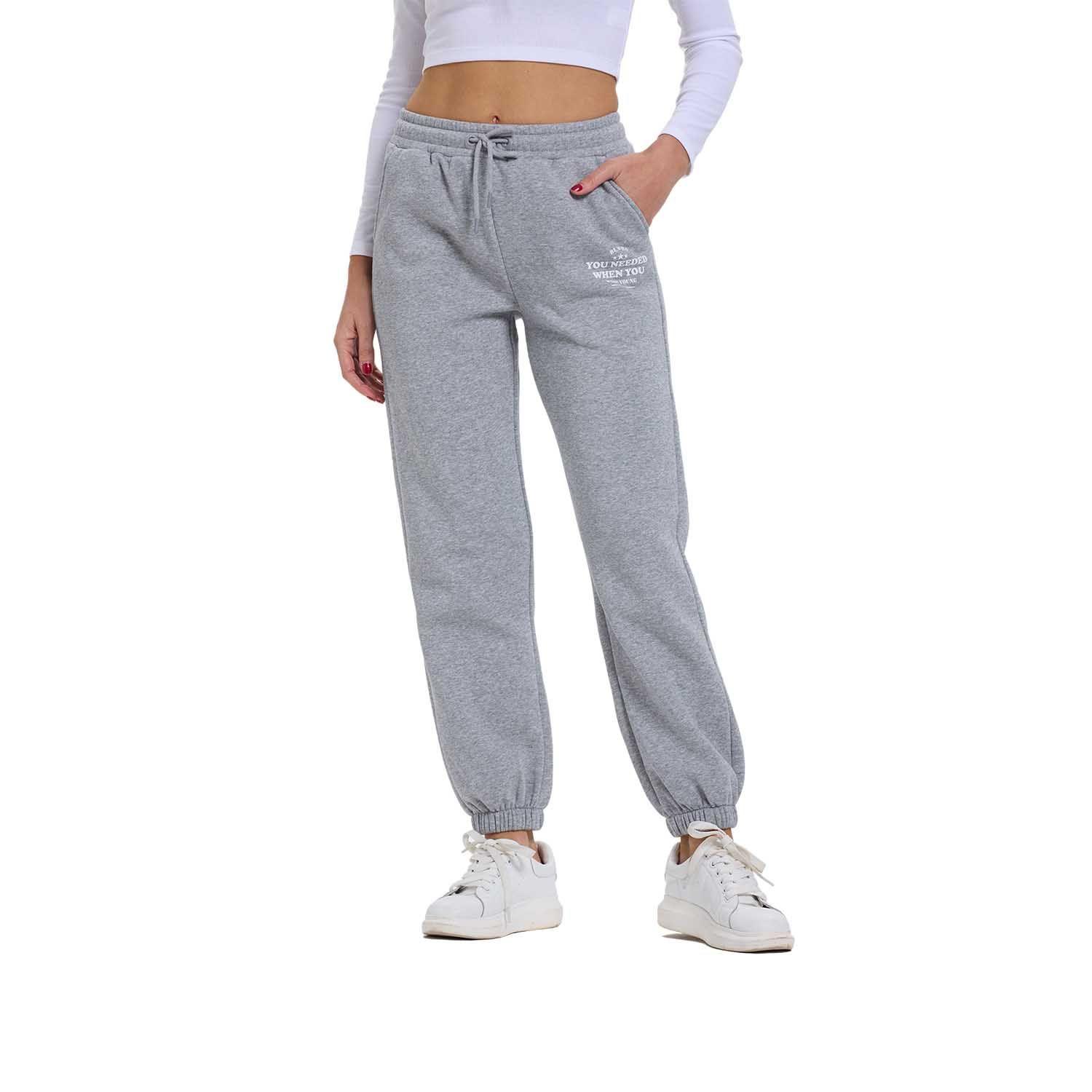 Pantalón Mujer Jogger Gris Melange Fashion's Park-0