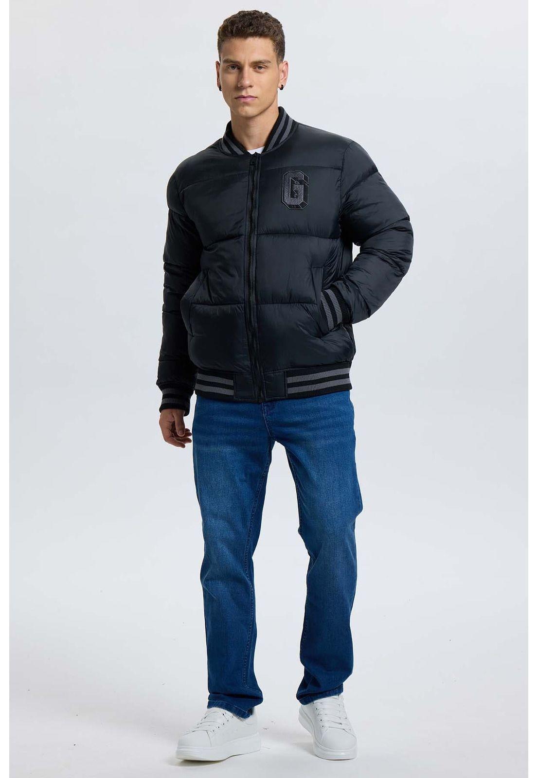 Chaqueta Hombre Bomber Negro - lV-3