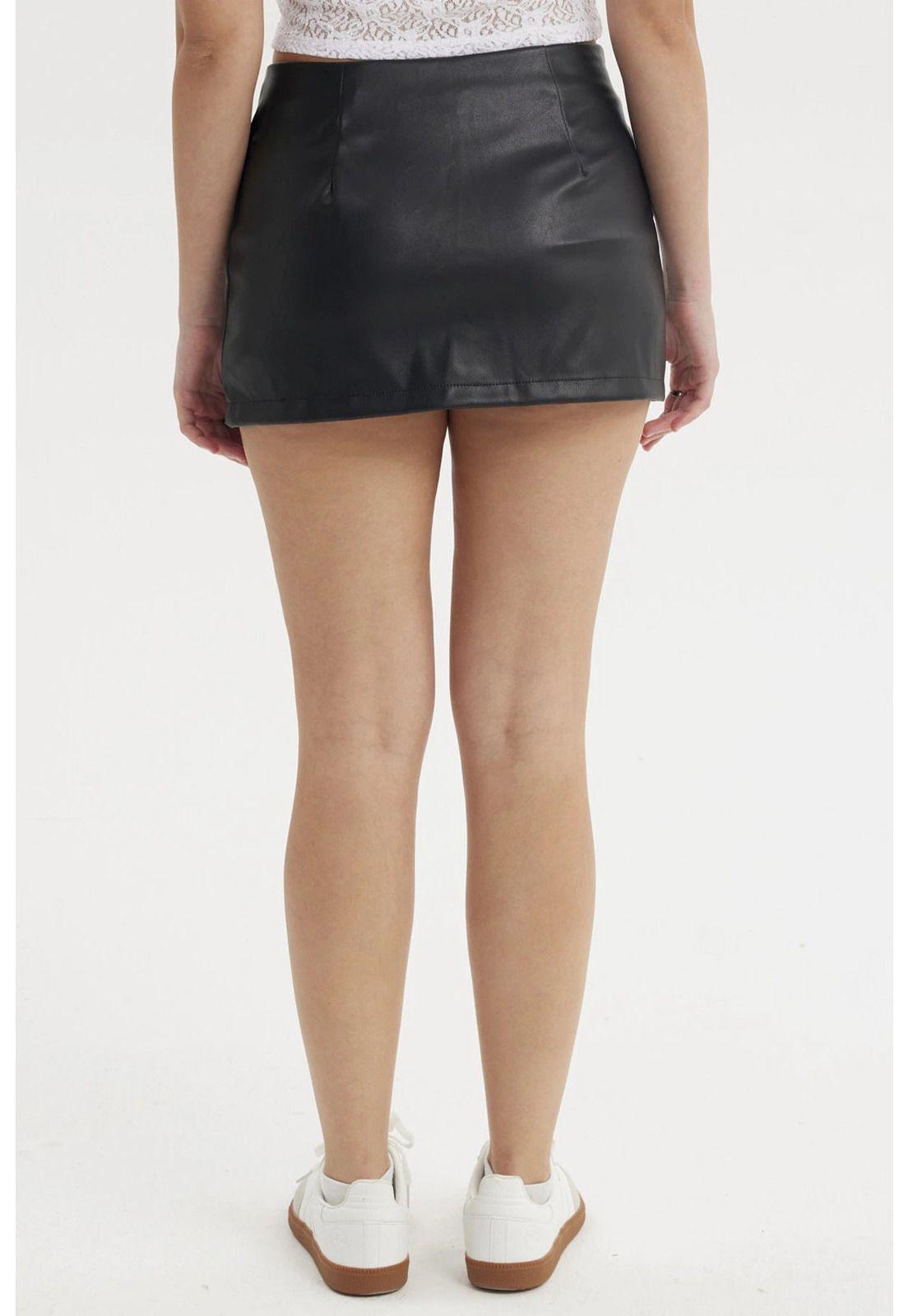 Falda Mujer Short Cinturón Negro- ll-2