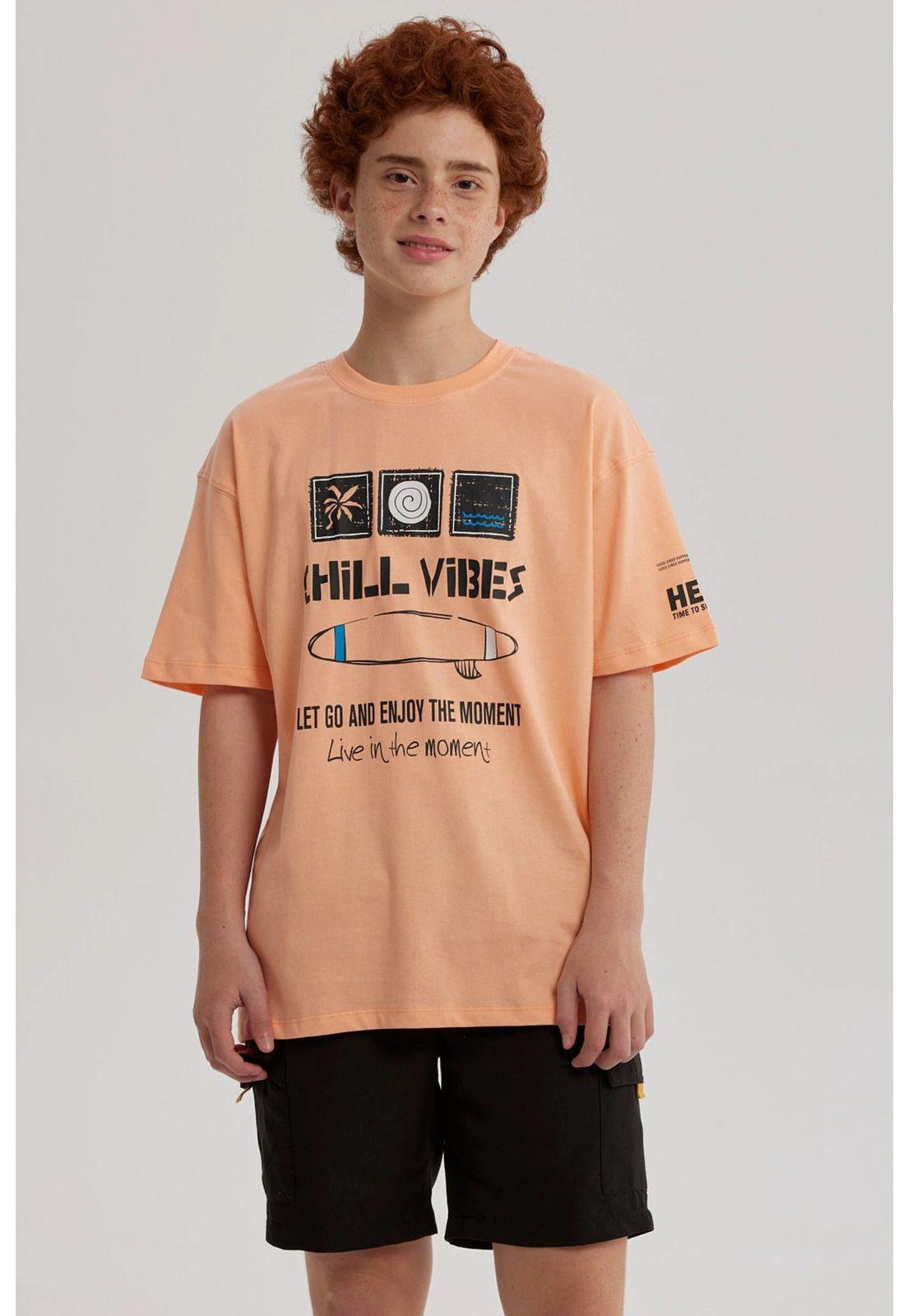 Polera Niño Print Posicional Coral- ll-0