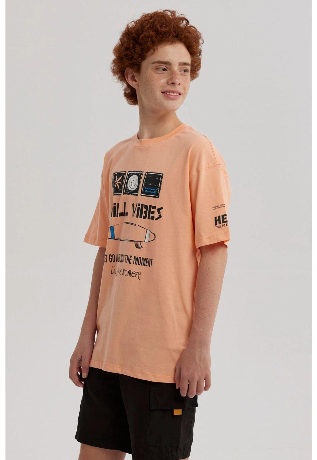 Polera Niño Print Posicional Coral- ll-1