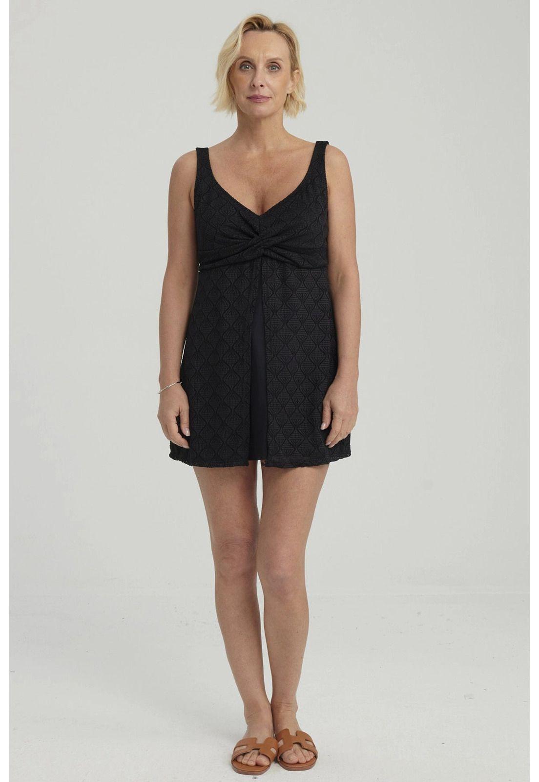 Traje De Baño Mujer Short Clásico Negro-1