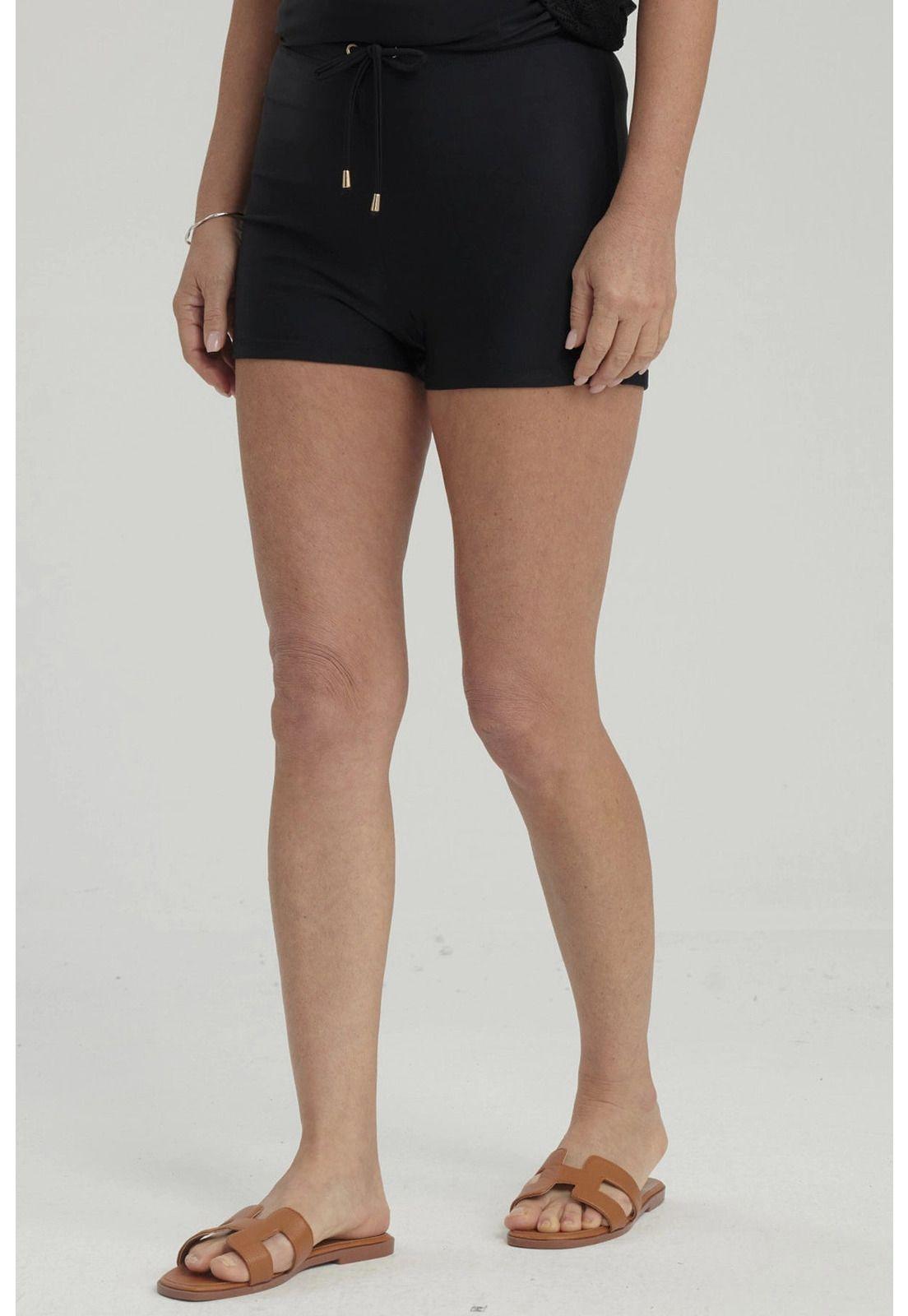 Traje De Baño Mujer Short Clásico Negro-3