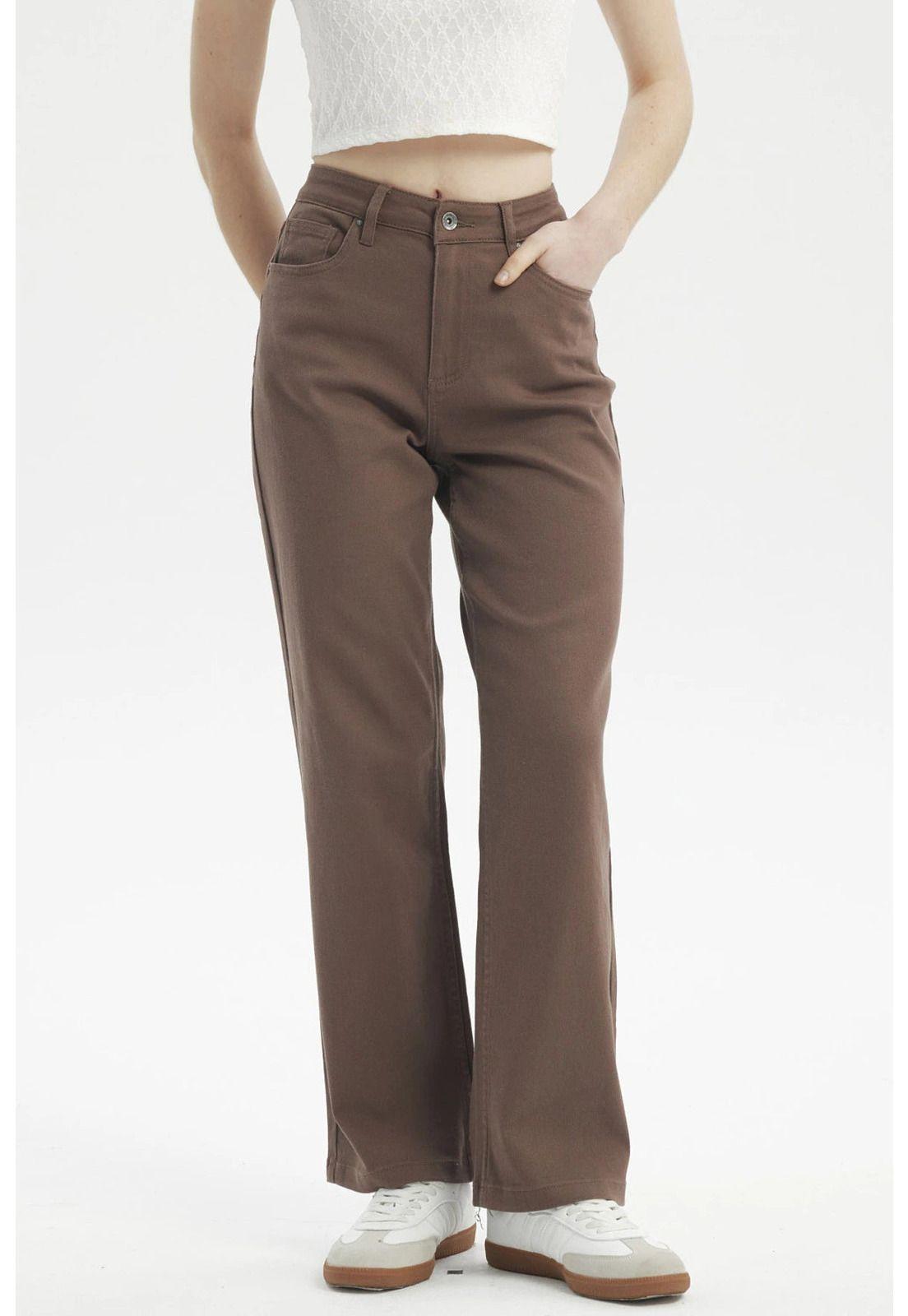 Jeans Mujer Calce Recto Color Chocolate-0