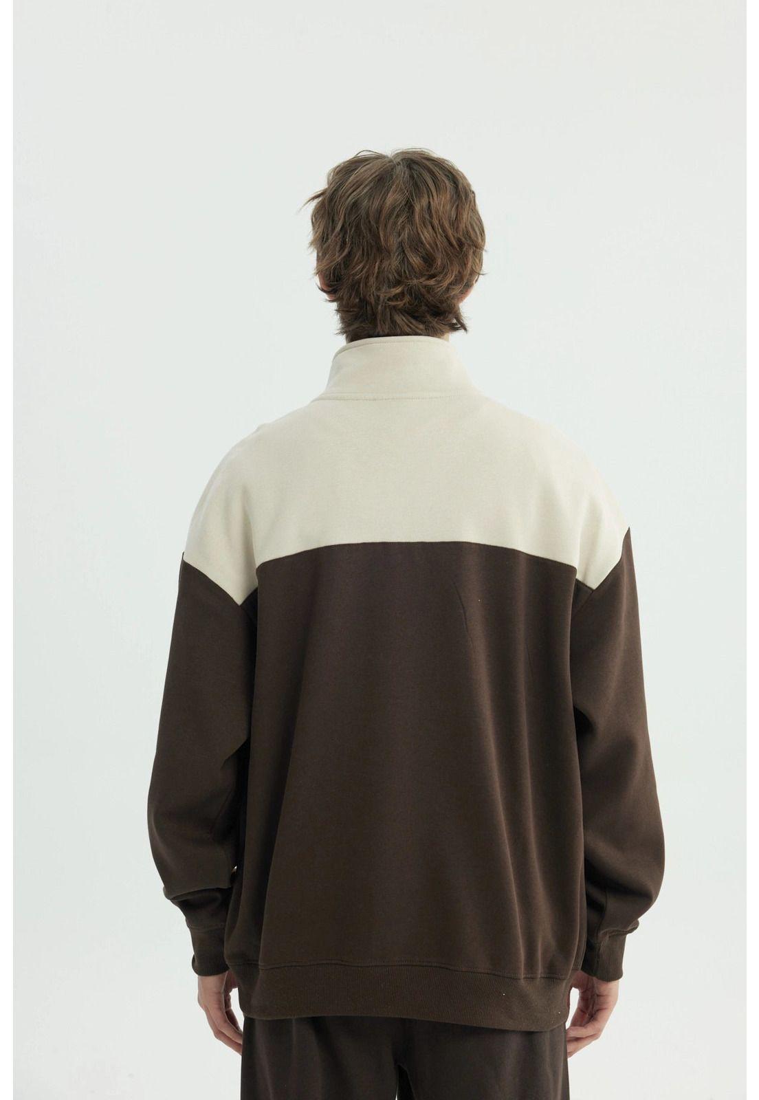 Polerón Hombre Oversize Marrón-2