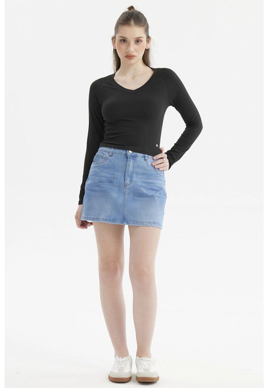 Polera Mujer Lisa Negro - Vll-3