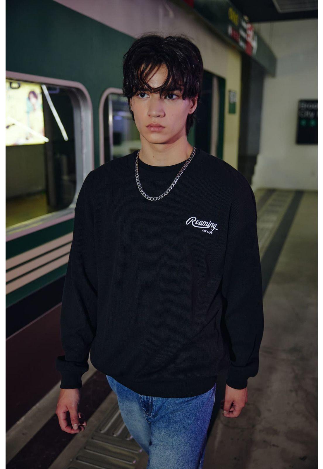 Polerón Hombre Oversize Negro - lX-0