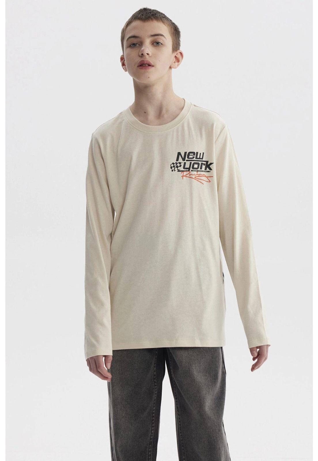 Polera Niño Print Crudo - Vl-0