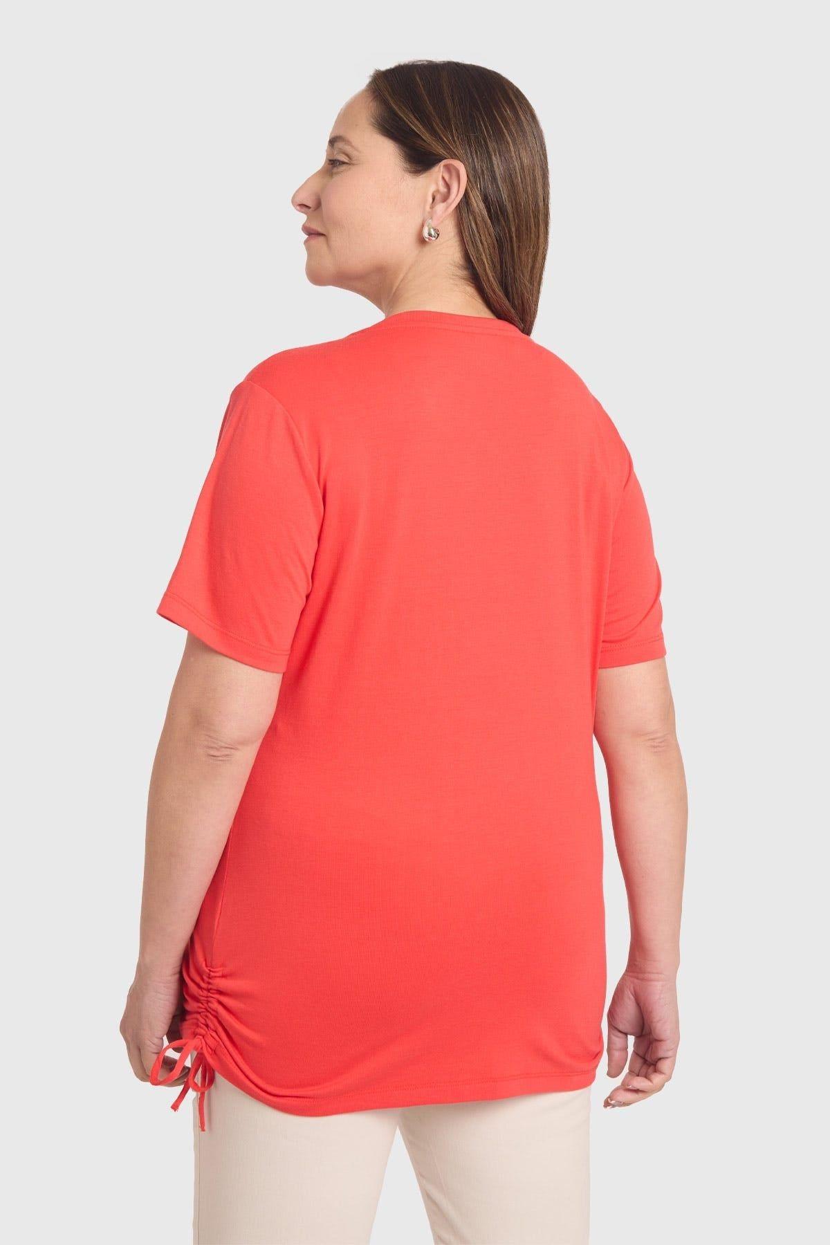 Polera Mujer Print & Strass Coral-2