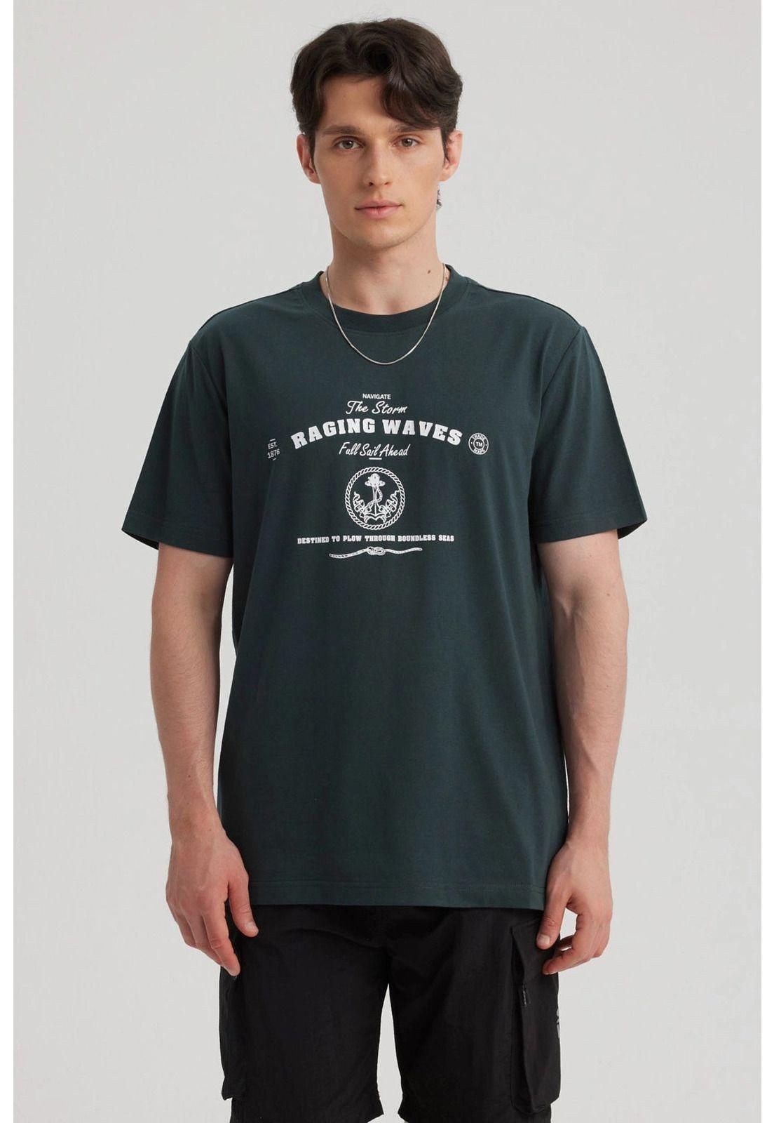 Polera Hombre Print Regular Fit Verde-4