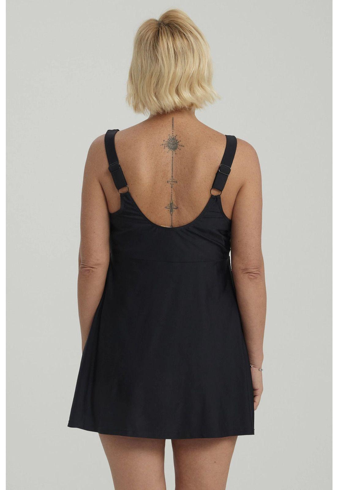 Traje De Baño Mujer Peto Vestido Rapport Negro-2