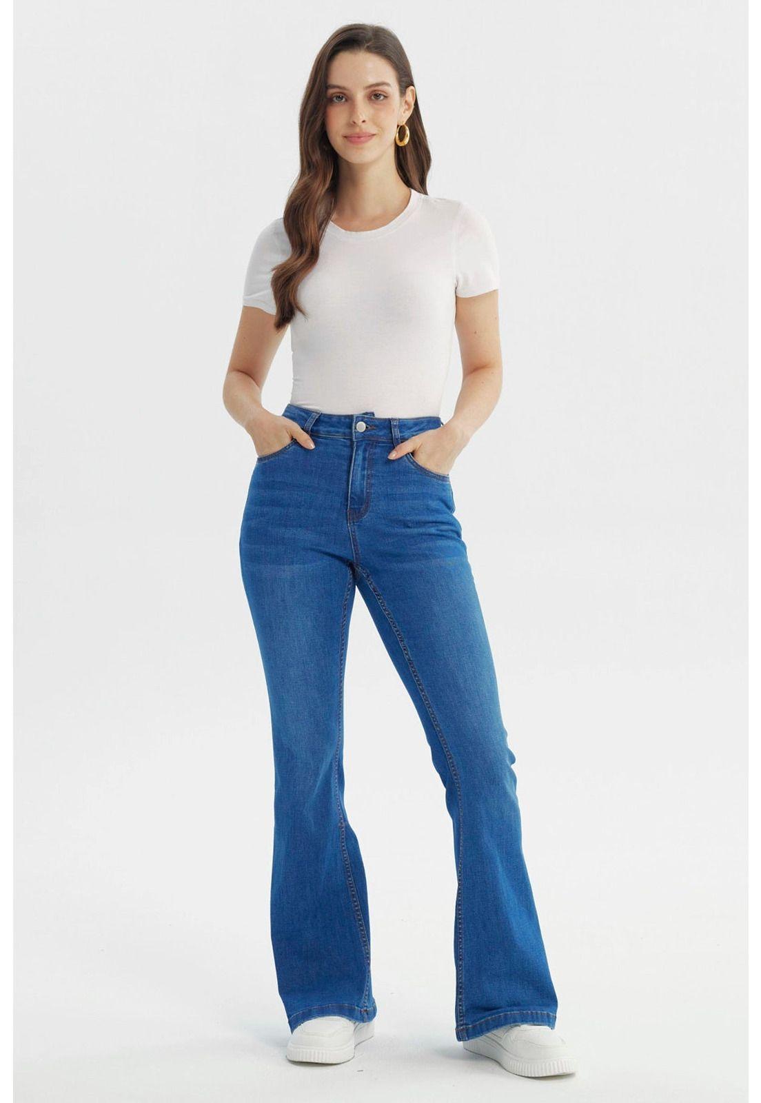 Jeans Mujer Flare Azul - Vll-3
