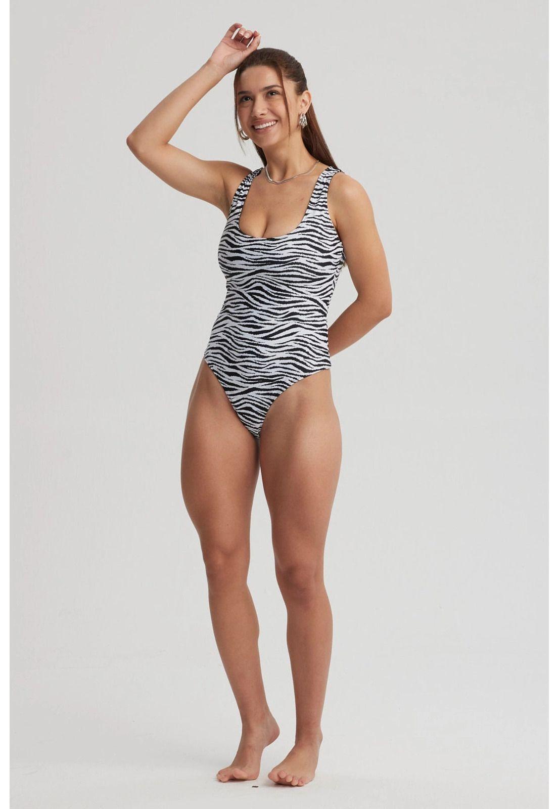 Traje De Baño Mujer Entero Reversible Negro-2