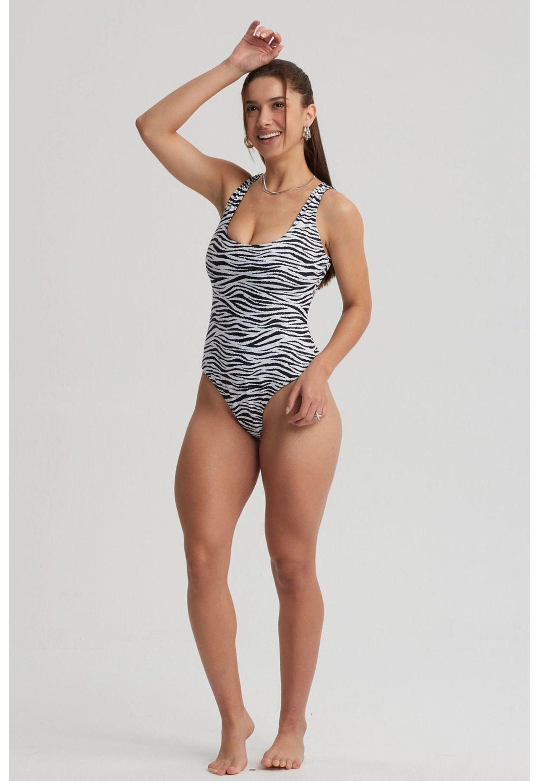 Traje De Baño Mujer Entero Reversible Negro-3