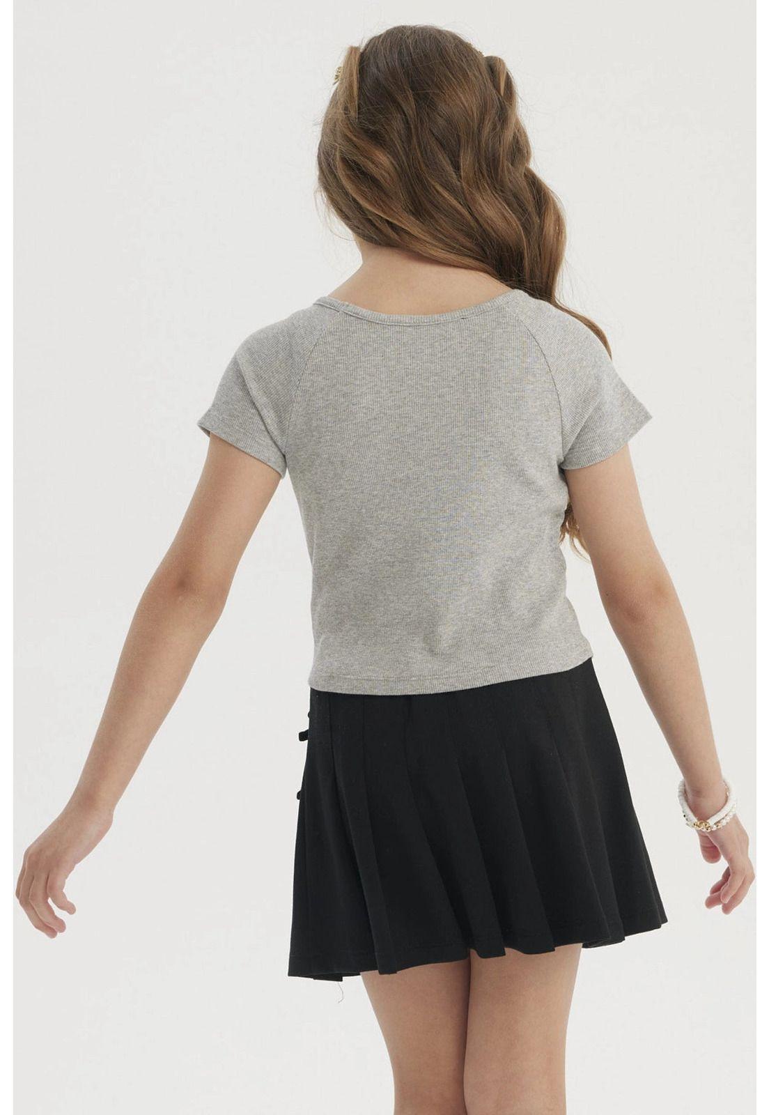 Polera Niña Botones De Lazo Gris Melange-2