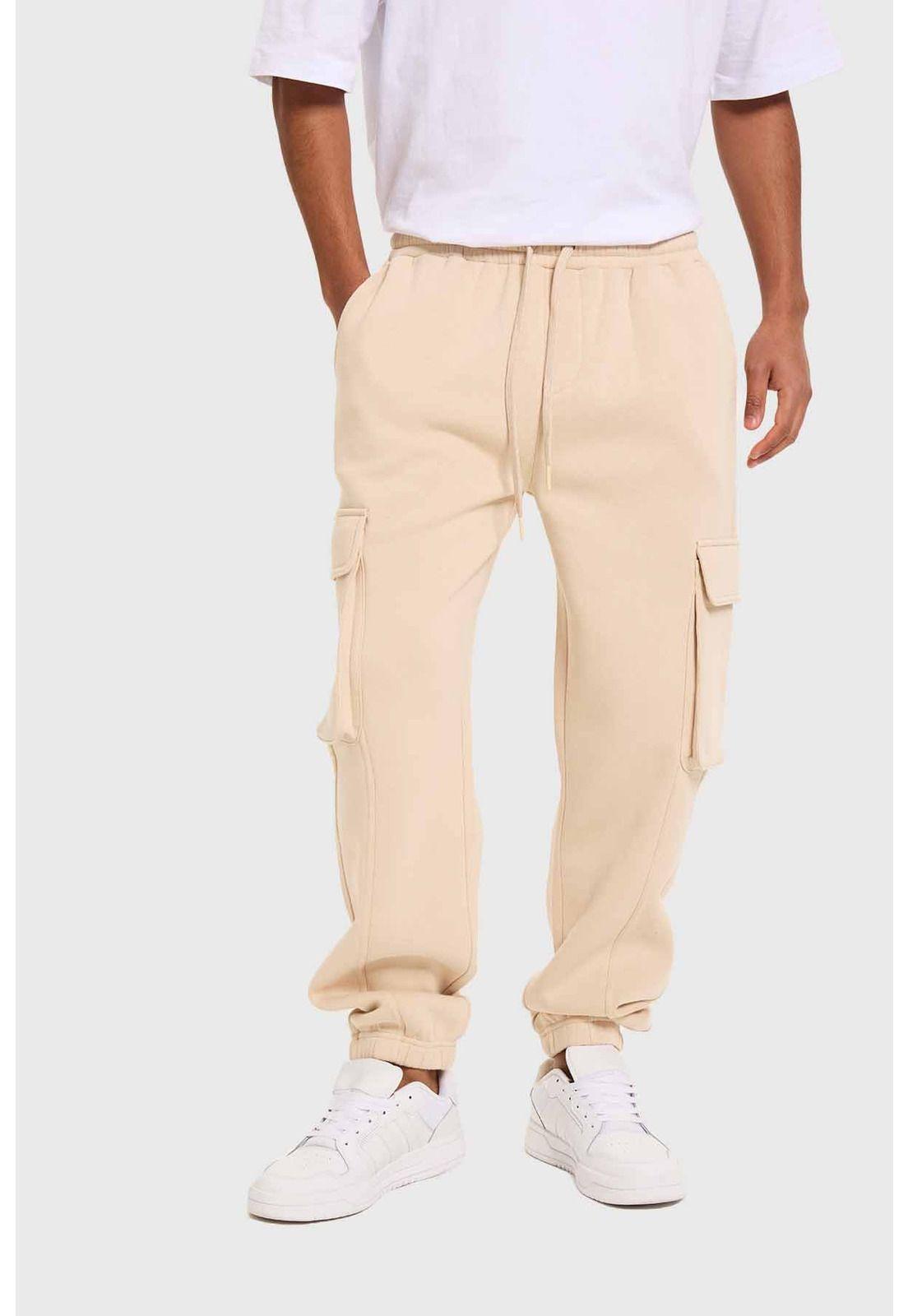 Pantalón Buzo Hombre Jogger Básico Beige-0