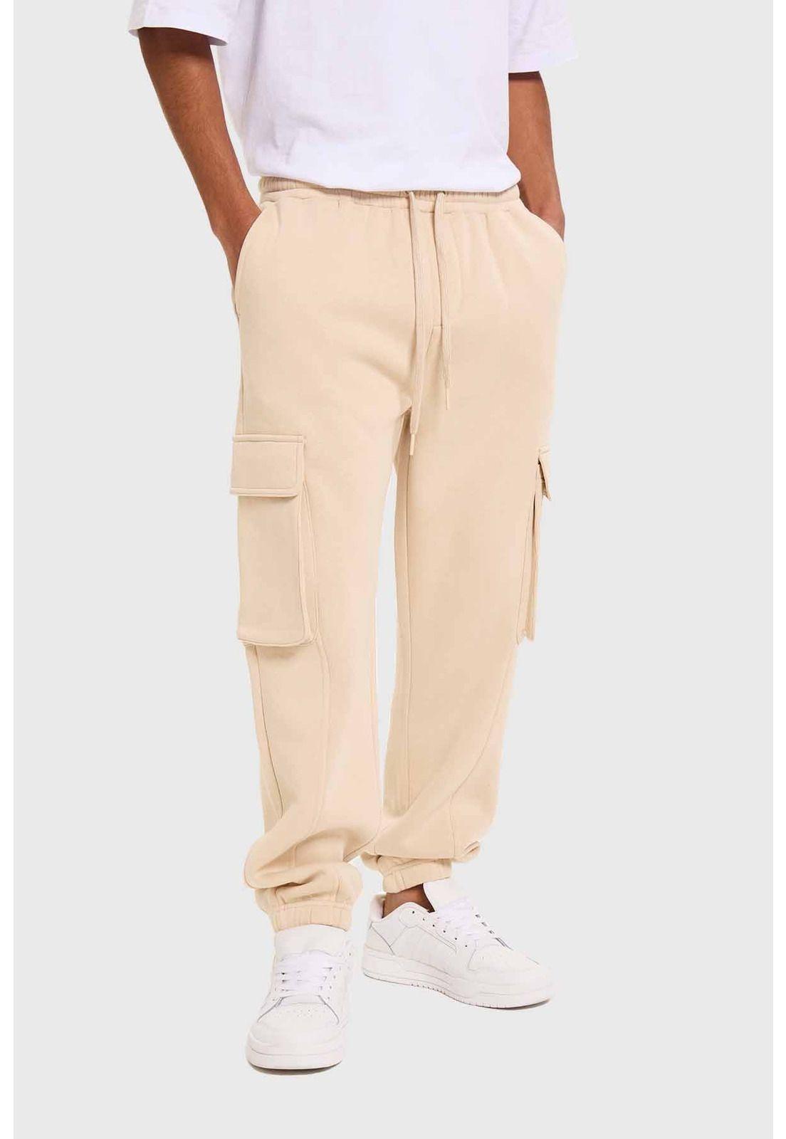 Pantalón Buzo Hombre Jogger Básico Beige-1