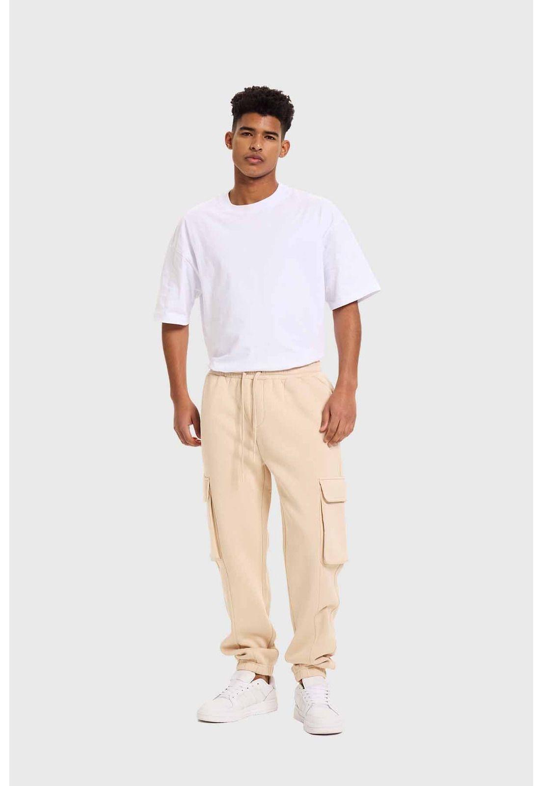 Pantalón Buzo Hombre Jogger Básico Beige-3