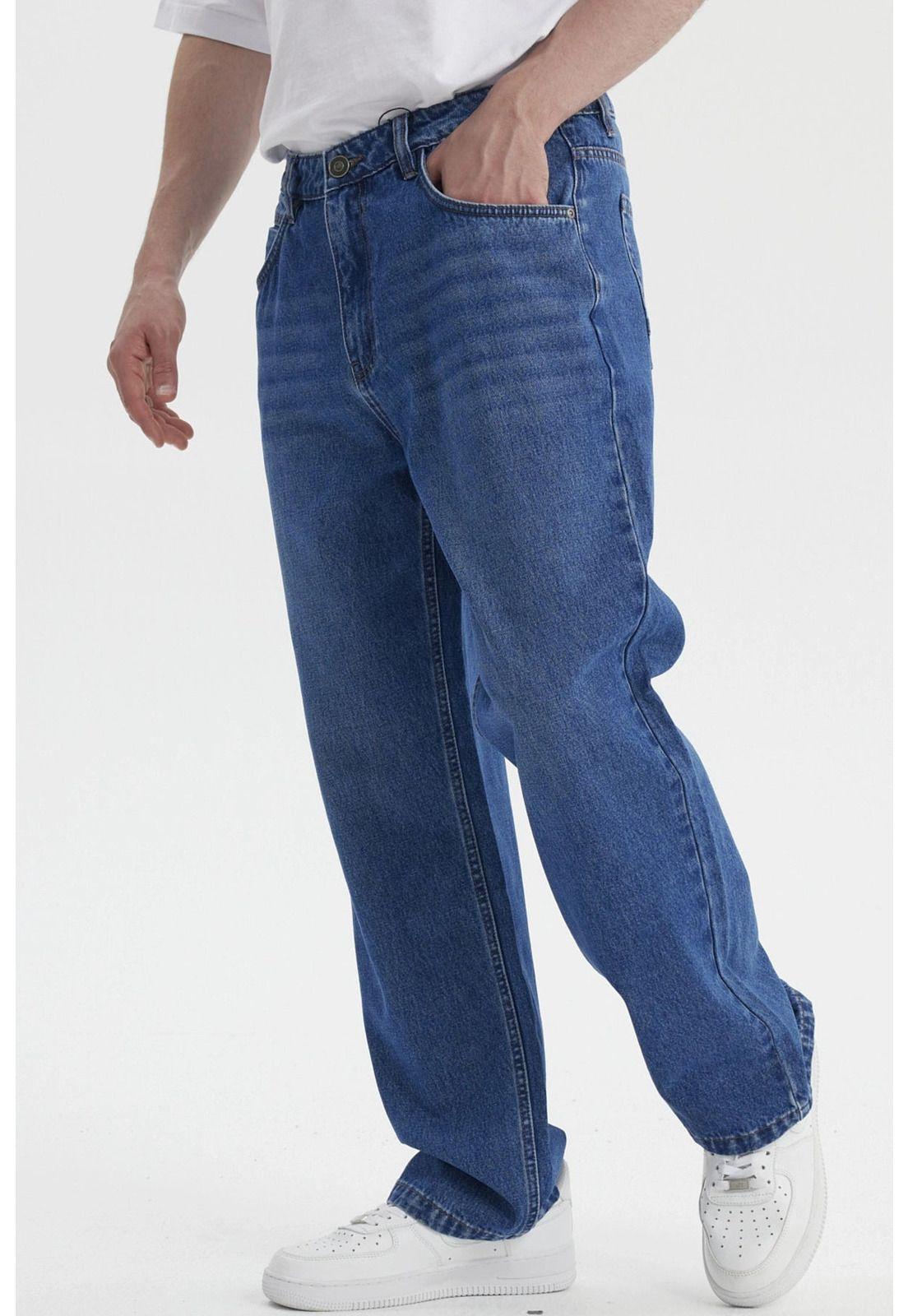 Jeans Hombre Calce Recto Lavado Azul Oscuro-1