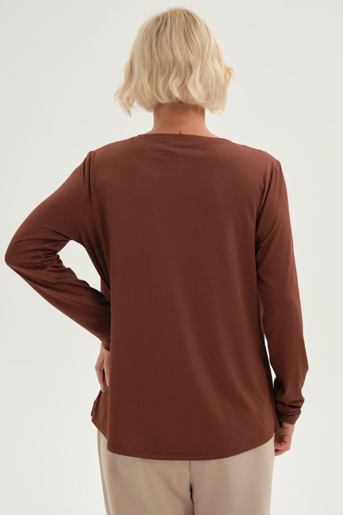 Polera Mujer Tapado Print Posicional Cafe Claro-2