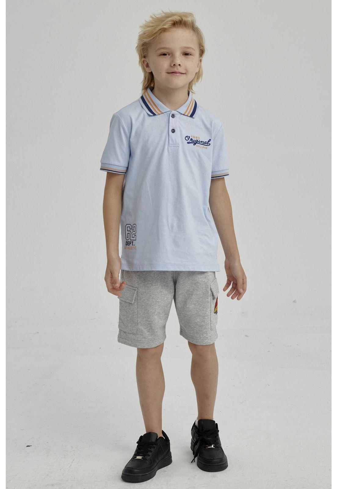 Bermuda Niño Franela Con Parche Gris Melange-3