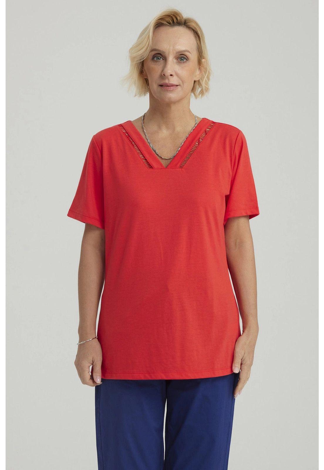 Polera Mujer Lisa Rojo-0