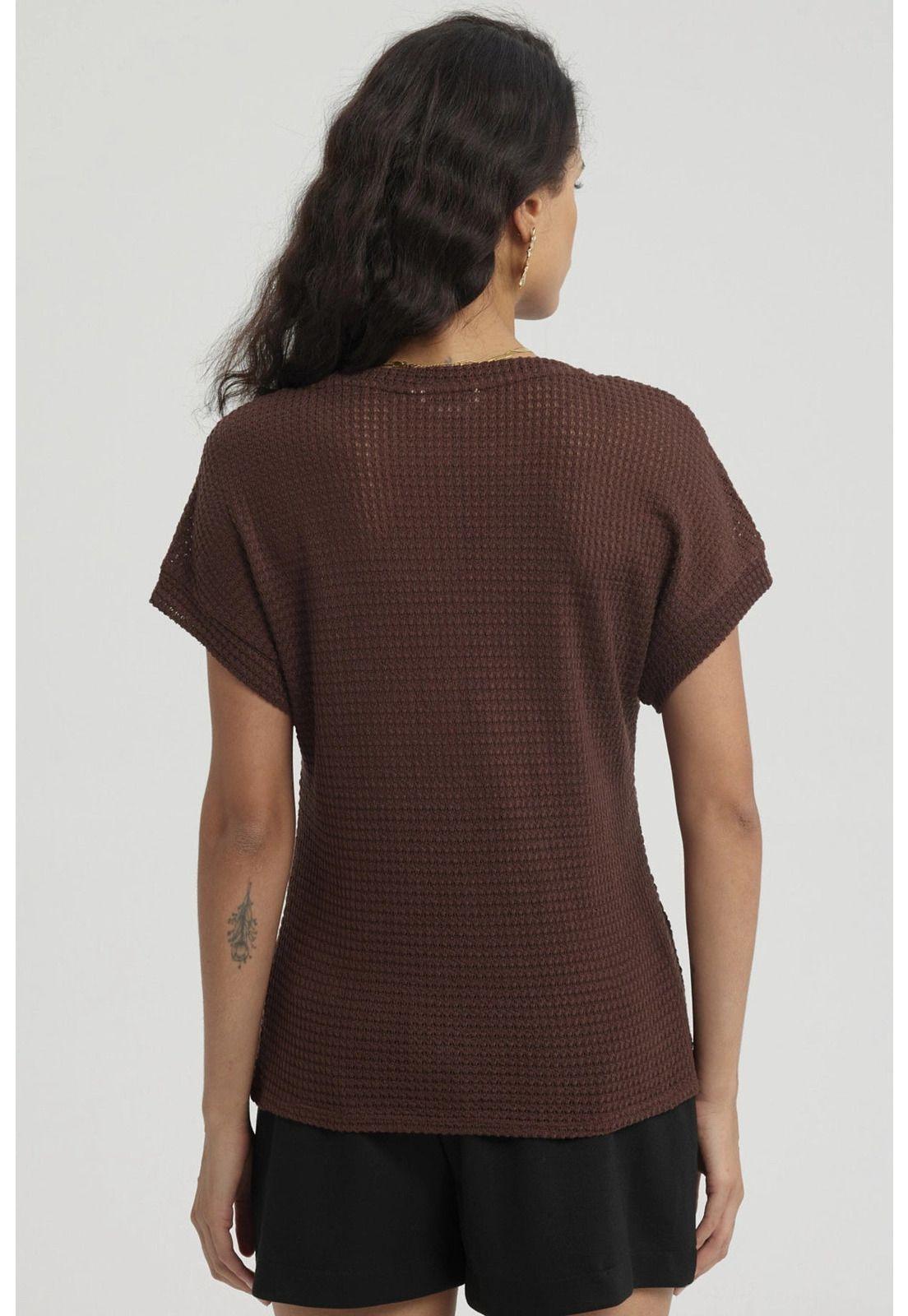 Polera Mujer Textura Café Oscuro-2