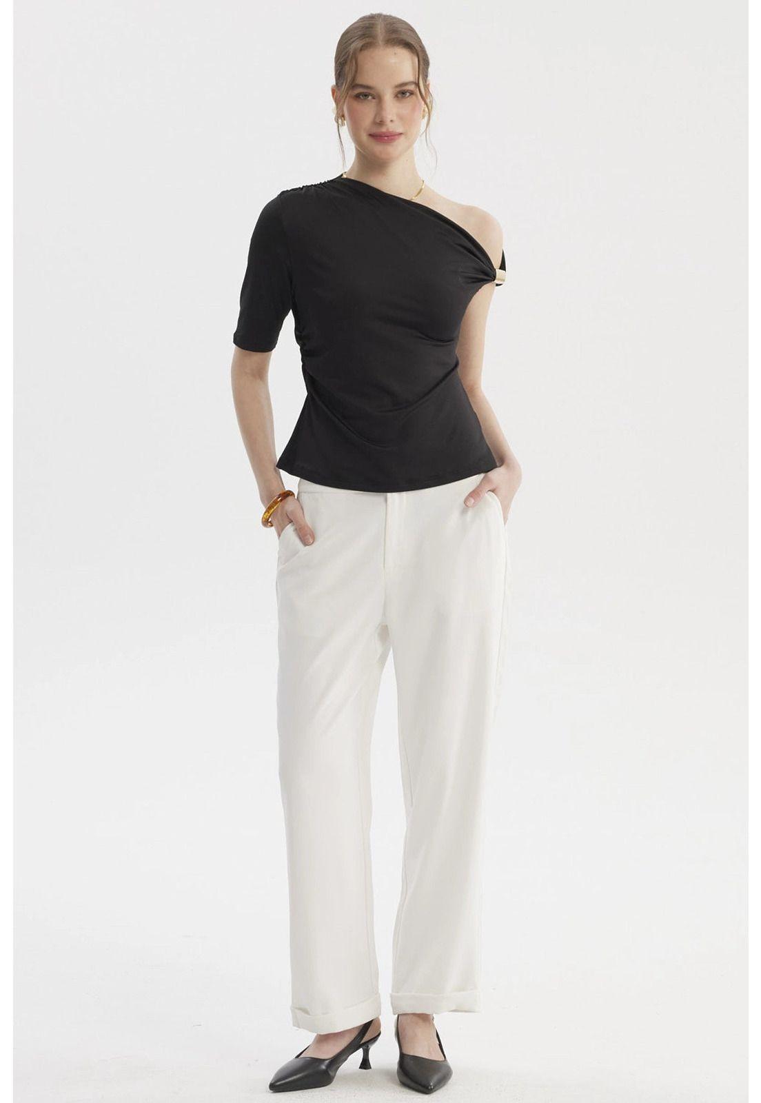 Polera Mujer Asimétrico Negro - ll-3