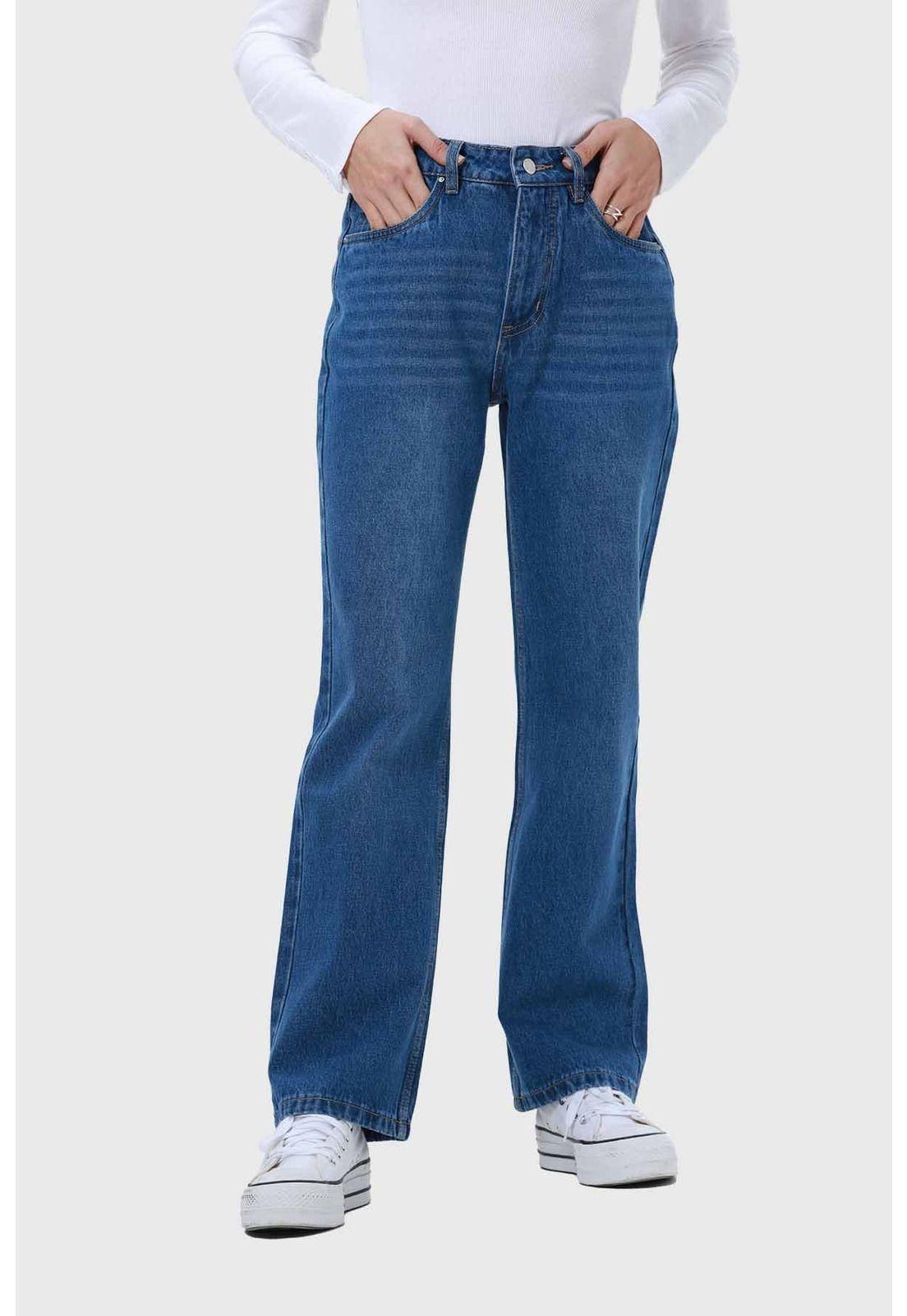 Jeans Mujer Cami Calce Recto Azul-0