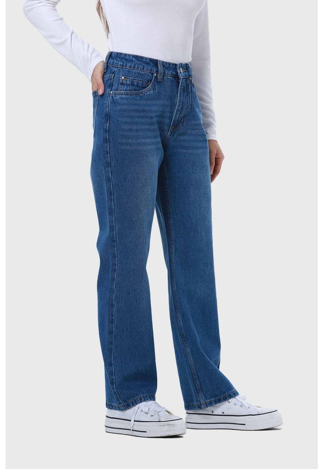 Jeans Mujer Cami Calce Recto Azul-1