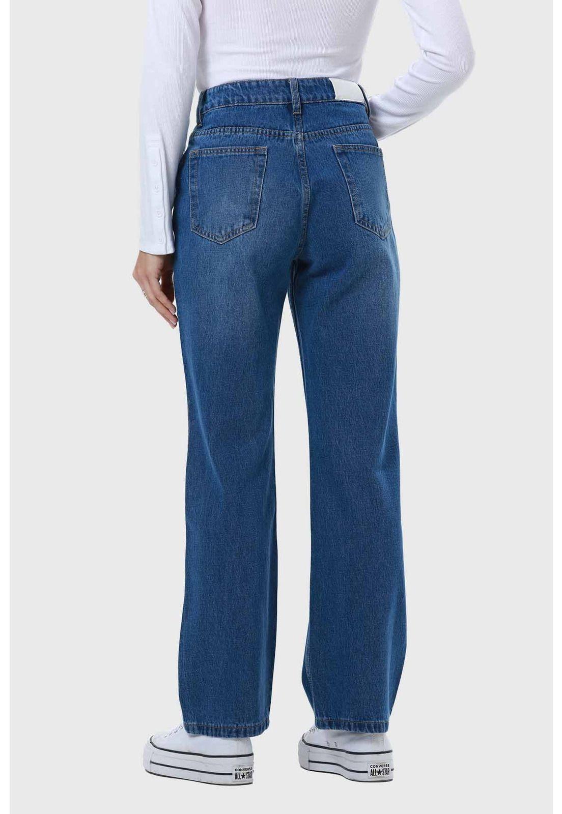 Jeans Mujer Cami Calce Recto Azul-2