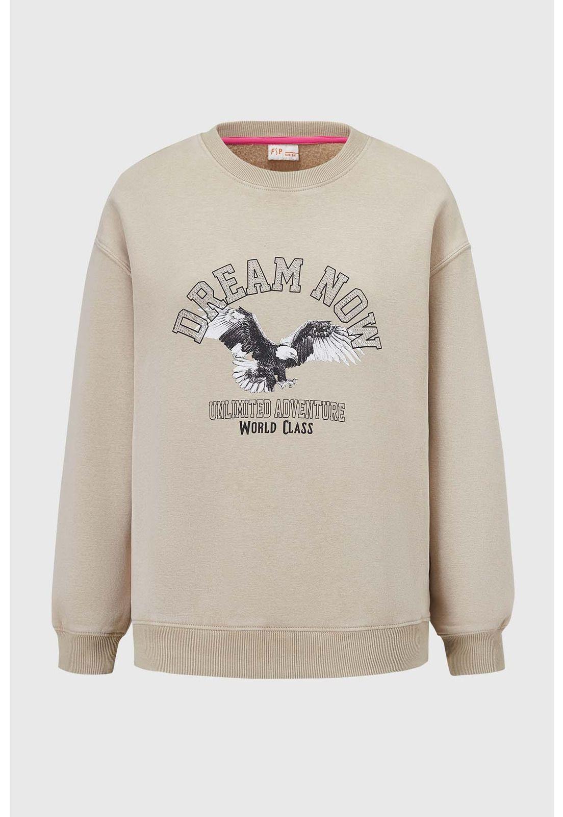 Polerón Niña Acid Wash Beige-0