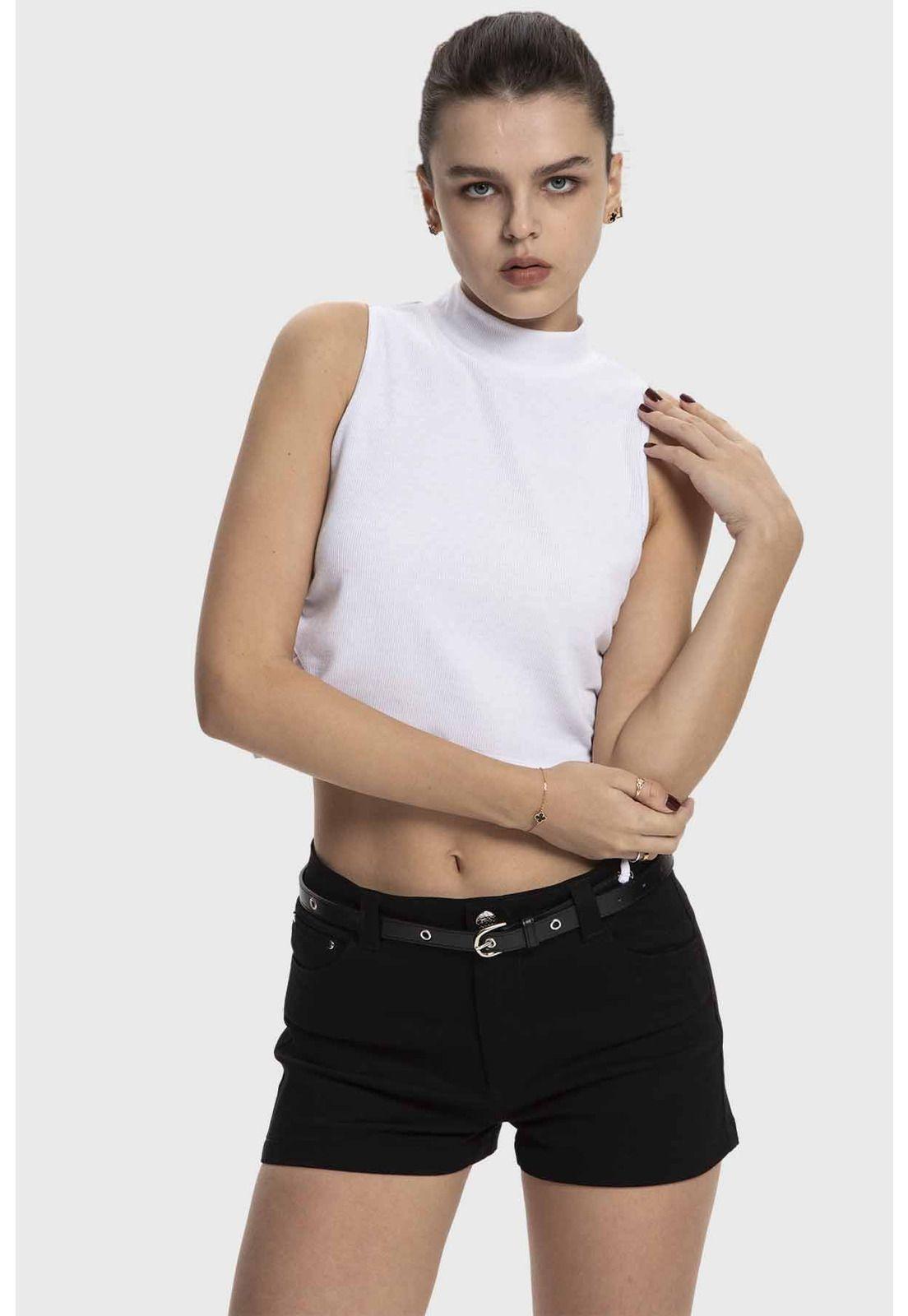 Polera Mujer Amarras Costados Blanco-0