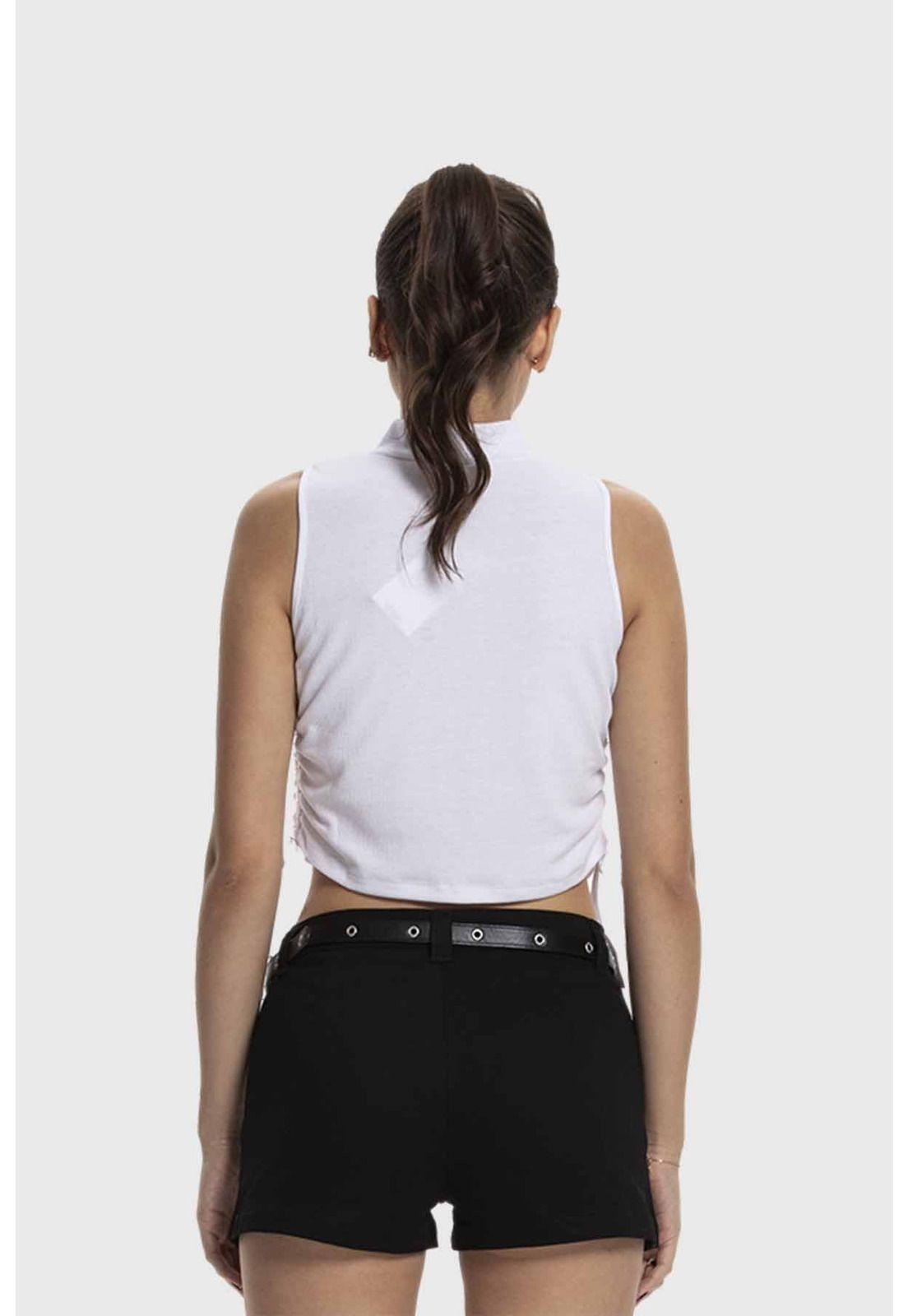 Polera Mujer Amarras Costados Blanco-2
