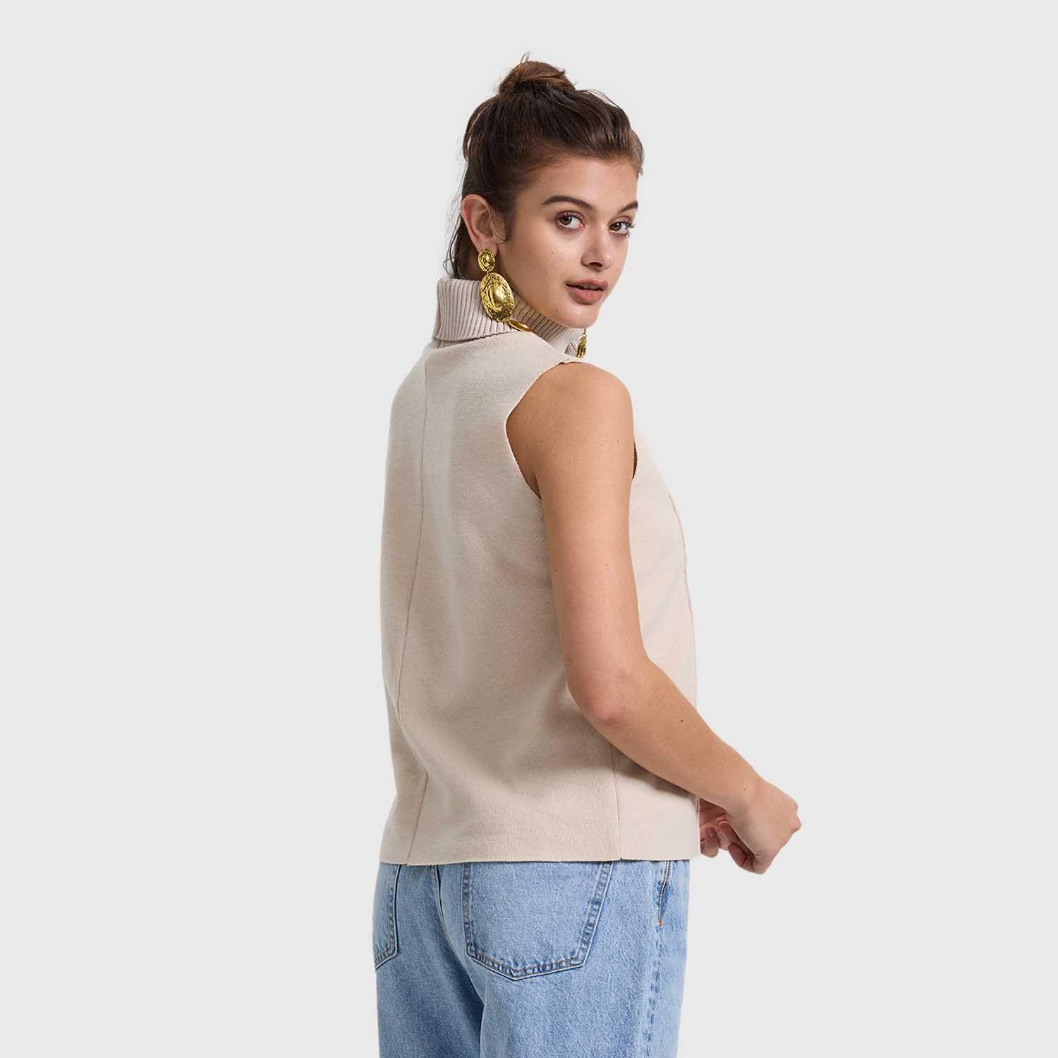 Sweater Mujer Liso Crema I Fashion's Park-2