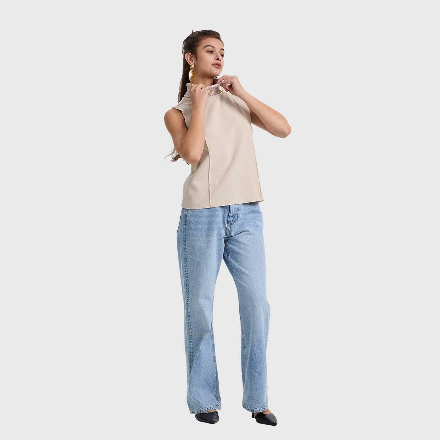 Sweater Mujer Liso Crema I Fashion's Park-3