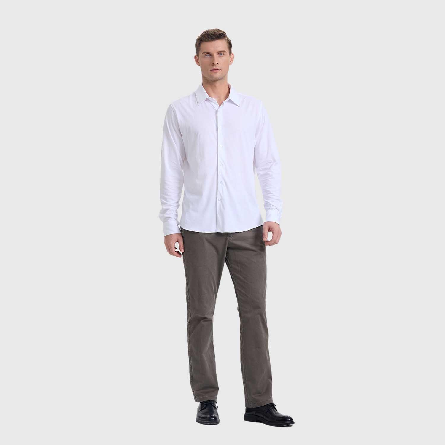 Camisa Hombre Acabado Mercerizado Blanco Fashion's Park-3